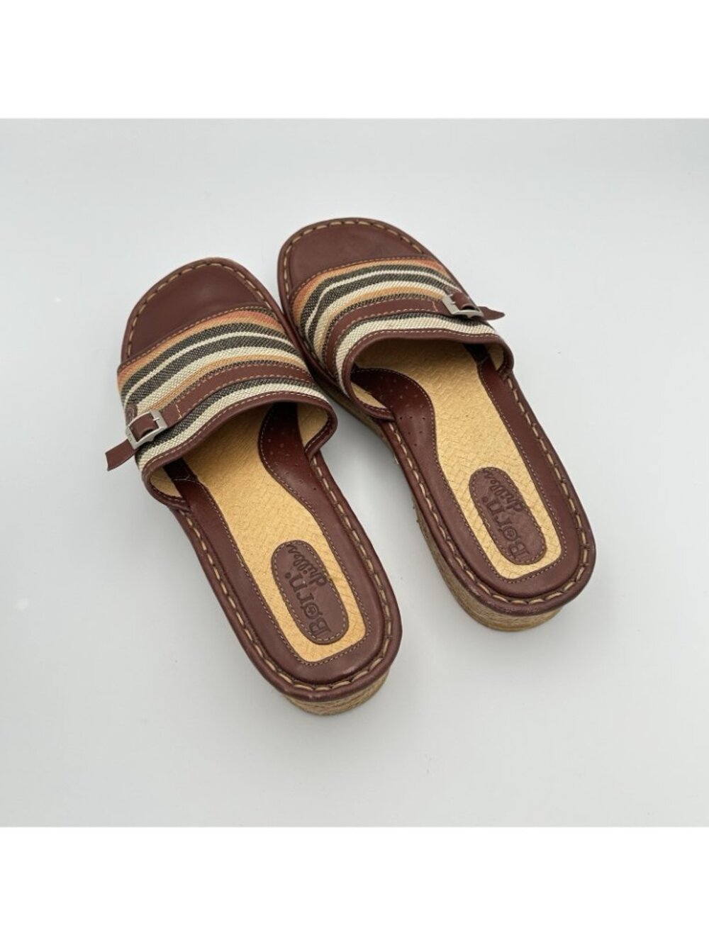 Born Drilles Women’s Size 9 US Brown Leather Espadrilles Slip On Sandals W8905 - Picture 2 of 14